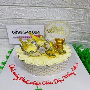 Bánh Kem Decord Gấu Vàng Và Vương Miện - MK136