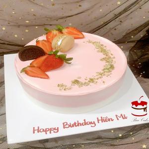 Bánh Kem Đơn Giản Trang Trí Màu Hồng - MC34