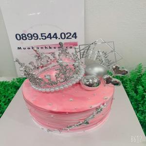 Bánh Kem Hiện Đại Hình Vương Miện Tone Hồng - MB76