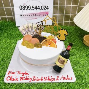 Bánh Kem Màu Trắng Chai Rượu - MK99