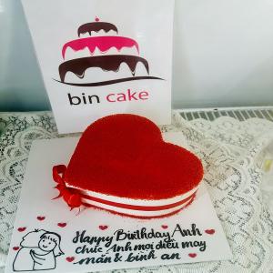 Bánh Kem Trái Tim Vẽ Hình Chibi Cặp Đôi - MC27