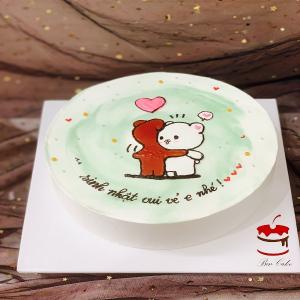Bánh Sinh Nhật Cho Người Yêu Vẽ Hình Chibi - MA97