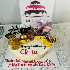 Bánh Kem Bắp Decor Tiền Dolla In Ảnh - MC9
