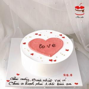 Bánh Kem Đơn Giản Vẽ Trái Tim Tặng Người Yêu Nhân Một Dịp Đặc Bi