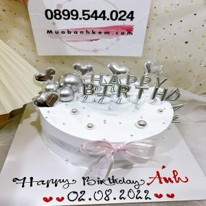 Bánh Kem Nền Chữ Happy Birthday Đơn Giản - MK122