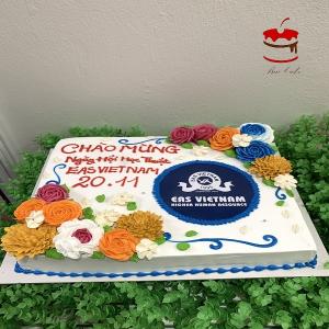 Bánh Kem Sự kiện Hoa Cẩm Chướng In Logo - MA5
