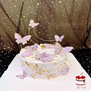 Bánh Kem Sữa Trang Trí Bươm Bướm Tím - MB39