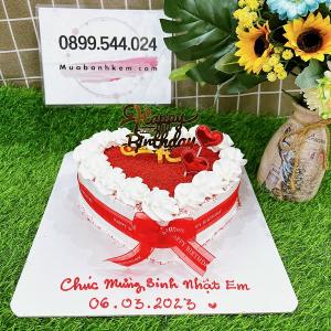 Bánh Kem Trái Tim Đỏ Trắng - MK71