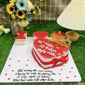 Bánh Kem Trái Tim Màu Đỏ - MK70