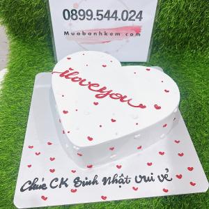 Bánh Kem Trái Tim Trắng Đơn Giản - MA71
