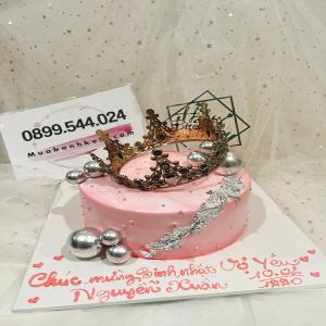 Bánh Kem Vương Miện Màu Hồng Xinh - Mk100