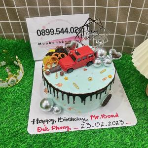 Bánh Kem Xe Ô Tô Màu Xanh Ngọc - MK93