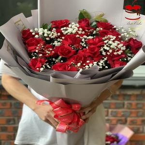 Bó Hoa 20 Bông Hồng Và Hoa Bi Mã 21 - AK32