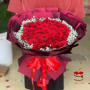 Bó Hoa Hồng Đỏ Mix Baby Lớn Đẹp Ấn Tượng Mã 02 - AK2