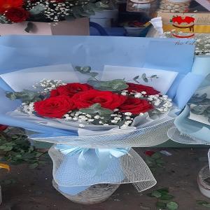 Bó Hoa Hồng Mix Baby Cùng Lá Bạc Thơm 07 - AK7