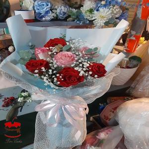 Bó Hoa Chúc Mừng Hồng 2 Màu Mix Hoa Baby 04 - AK4