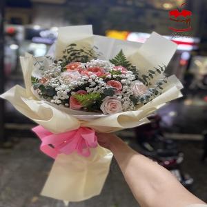 Bó Hoa Hồng Tươi Mix Nhiều Loại Hoa Khác Mã 11 - AK11