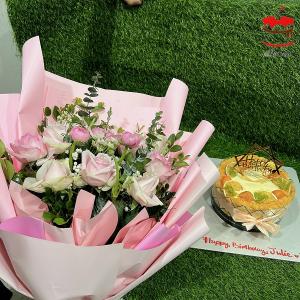 Combo Bông Lan Trứng Muối Và Hoa Tươi - NB84
